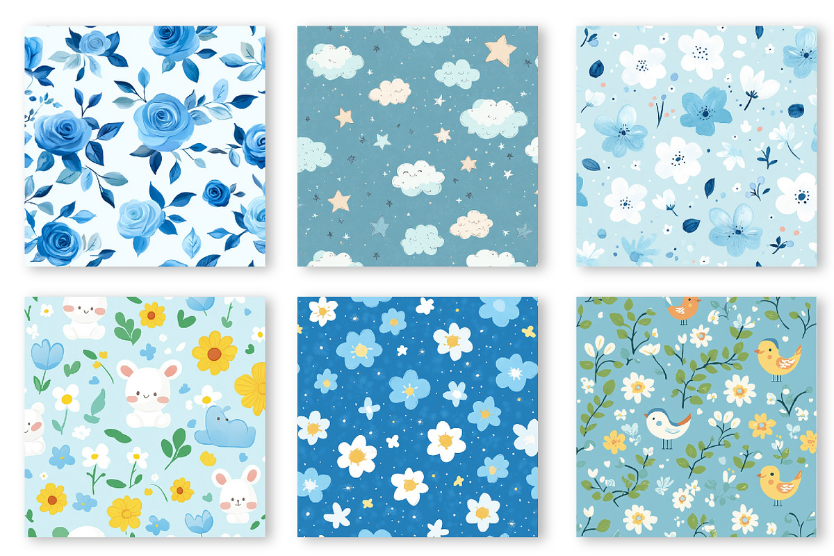 Baby Boy Digital Paper, an Illustration by SinaCreation (Photo 3 of 5)
