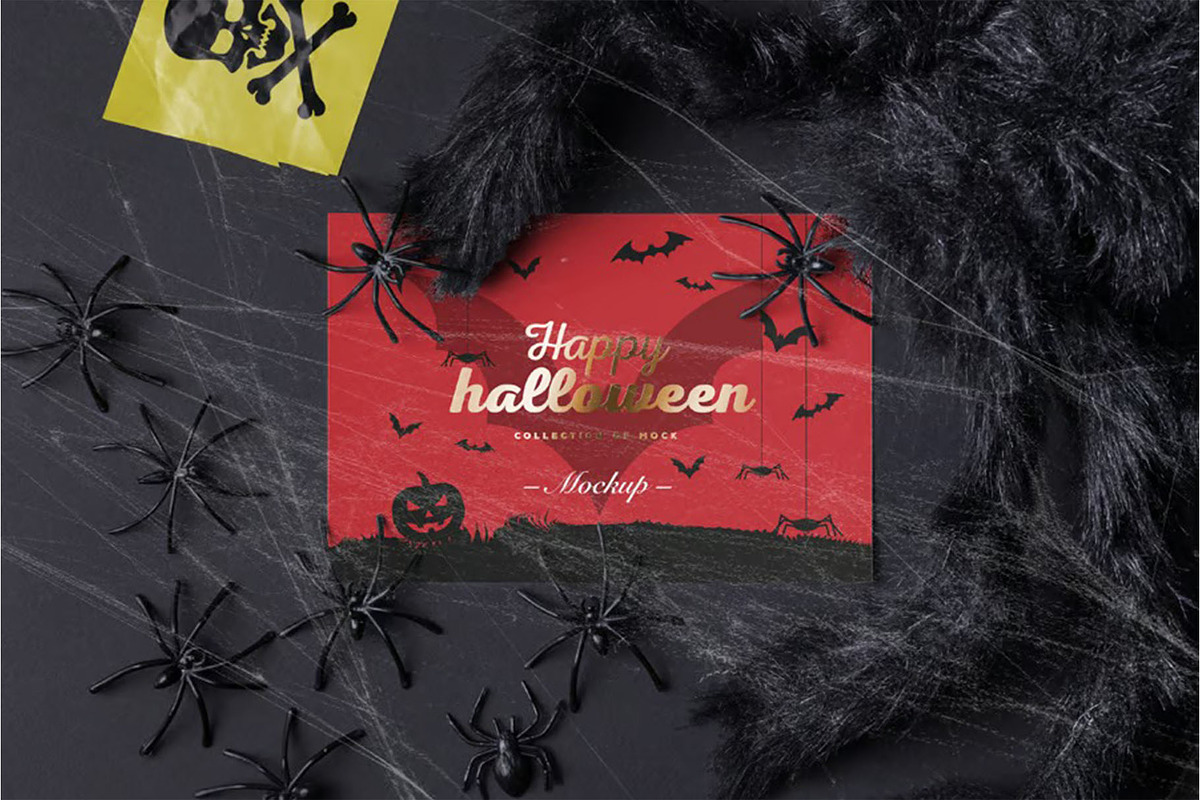 Halloween Card Mock-up, an Advertising Mockup by zippypixelstudio (Photo 9 of 13)