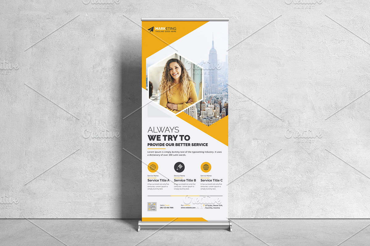 Corporate Business Roll Up Banner, a Stationery Template by GraphicsBurg (Photo 1 of 4)