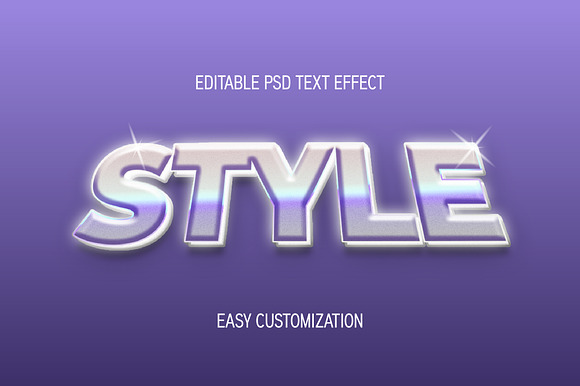 Iridescent Chrome 3D Text Effect preview 3