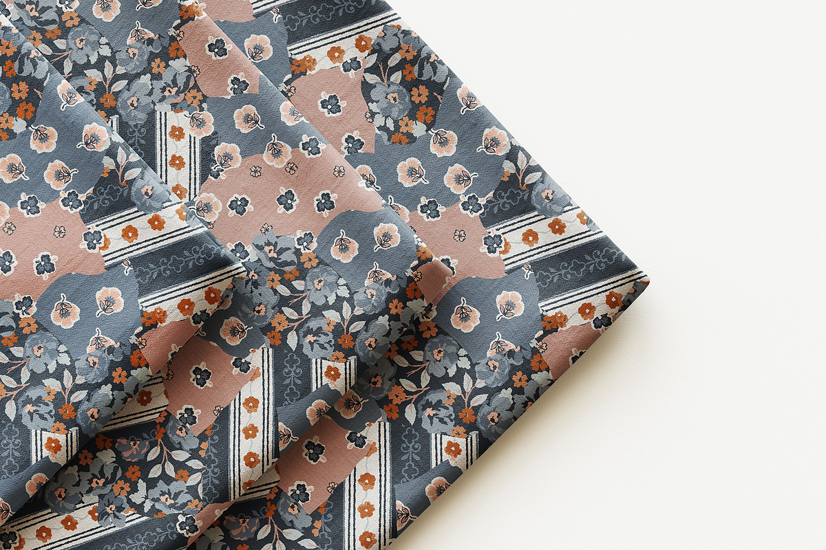 Ethnic Patchwork Floral Pattern, a Pattern Graphic by StudioGlouna (Photo 2 of 9)
