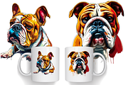 Caricature Cartoon British Bulldogs, an Animal Illustration by PrintHaven Designs (Thumbnail 6 of 9)