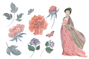 Two cranes and chinese peony, a Pattern Graphic by ramika (Thumbnail 5 of 6)