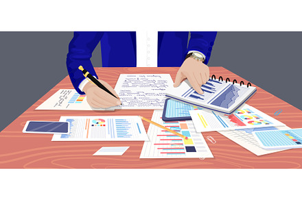 Employees analyze statistical, a Business Photo by robuart