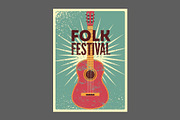 Folk Music Fest vector poster set, an Object Illustration by PoPaShop (Thumbnail 7 of 8)