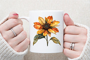 Sunset Fall Flowers Clipart Collecti, an Illustration by Sublimation Artist (Thumbnail 5 of 6)