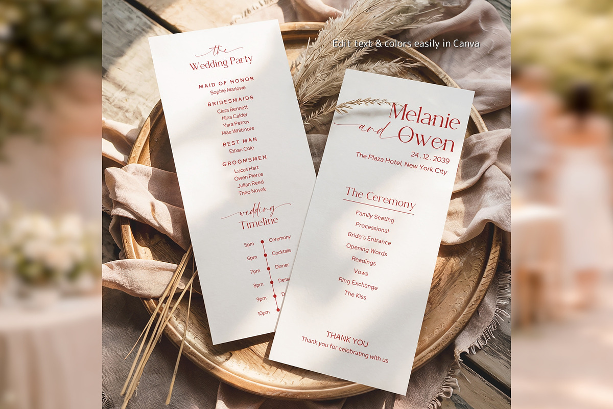 Elegant Wedding Program Canva bd005, a Card Template by TyphoonStudio (Photo 4 of 10)