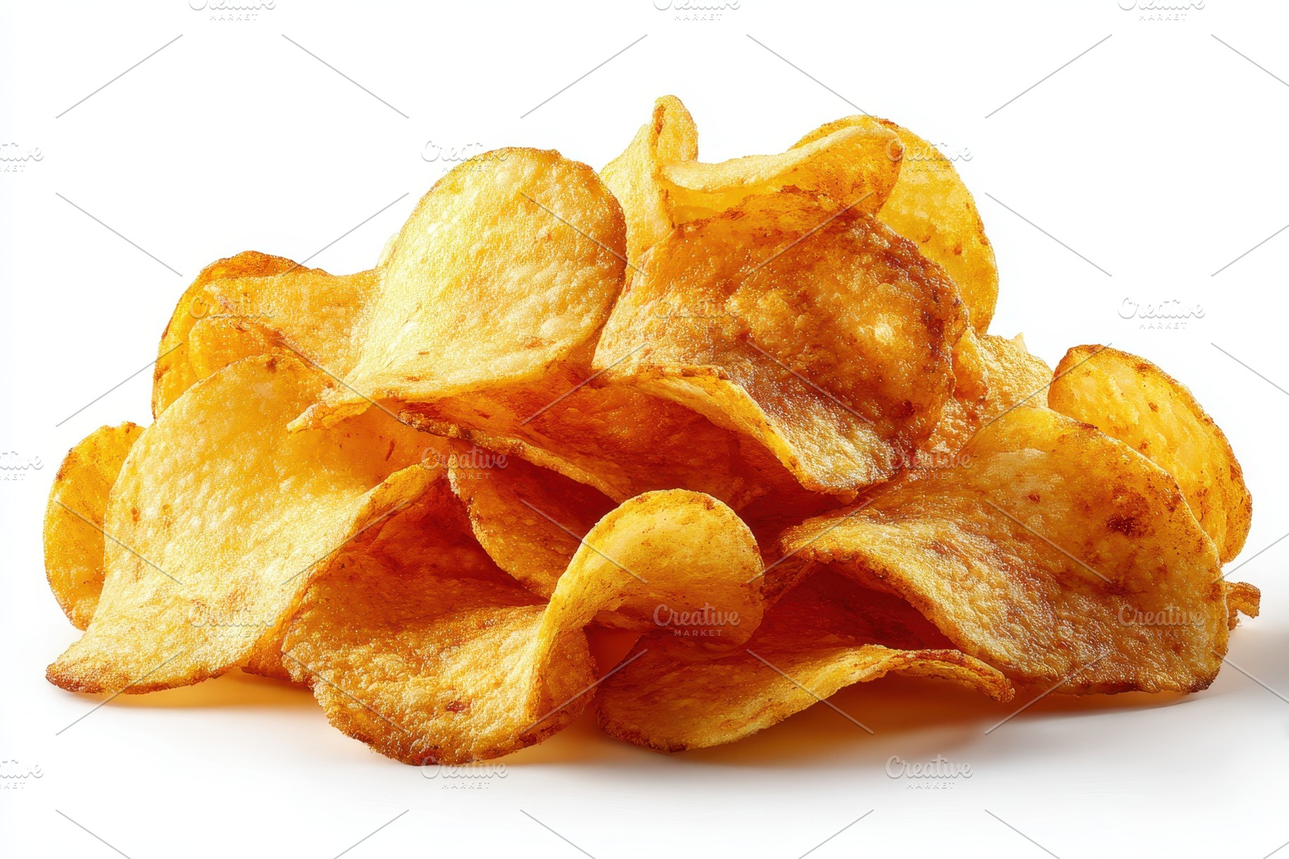 Crispy Potato Chips Delicious Snack, a Photo by Pixeness Studio