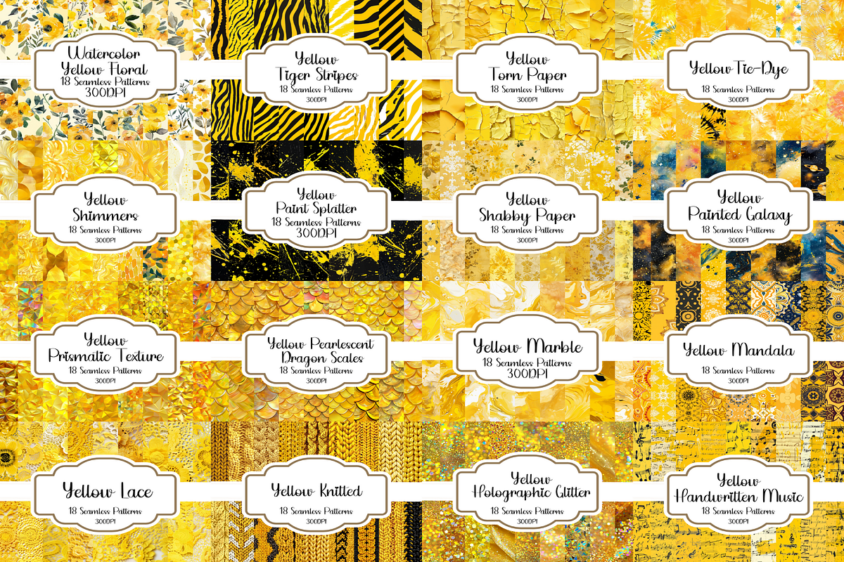 500 Yellow Seamless Patterns, a Pattern Graphic by PrintablesByFranklyn (Photo 4 of 4)