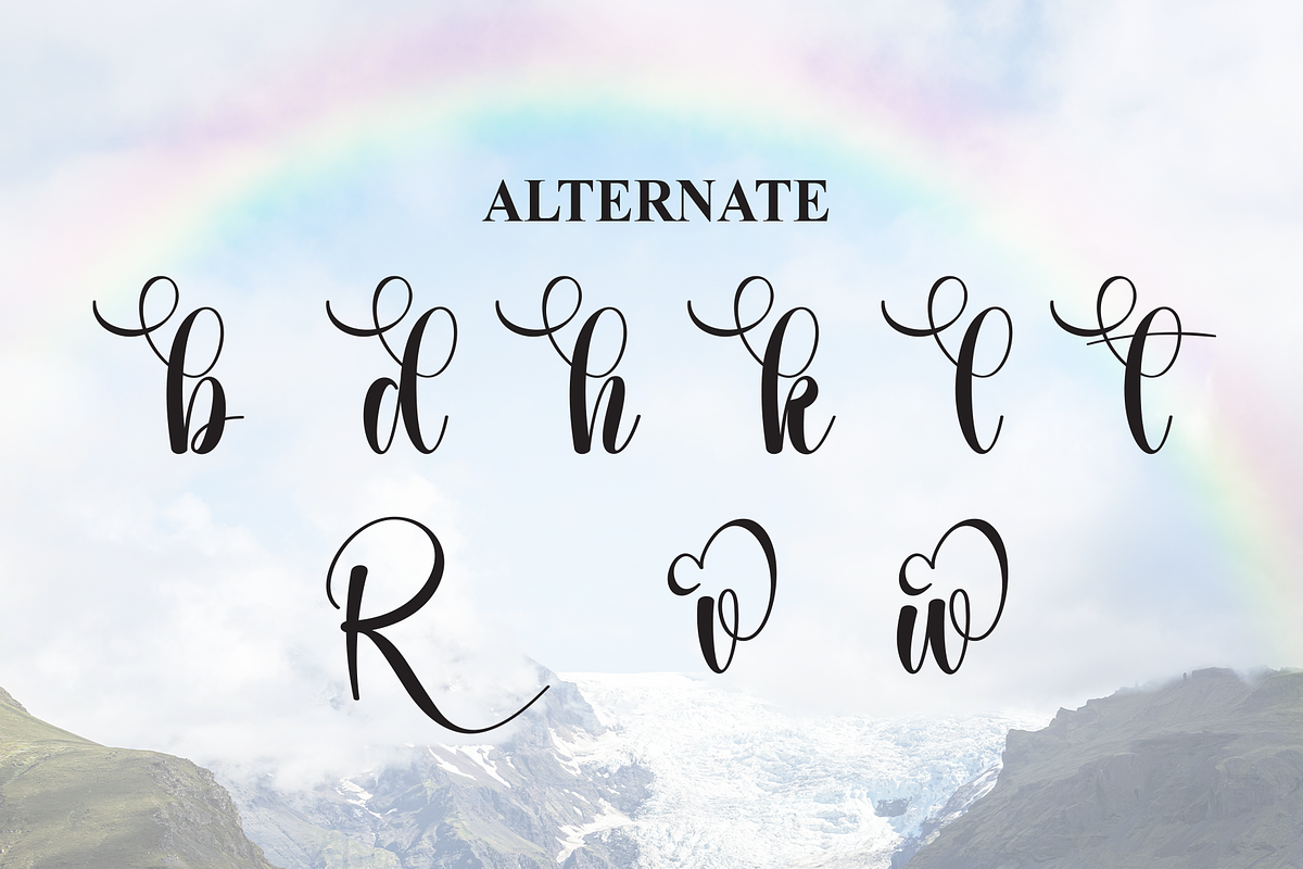 Rainbow | Script Font, a Handwritten Font by Scratchones (Photo 8 of 9)