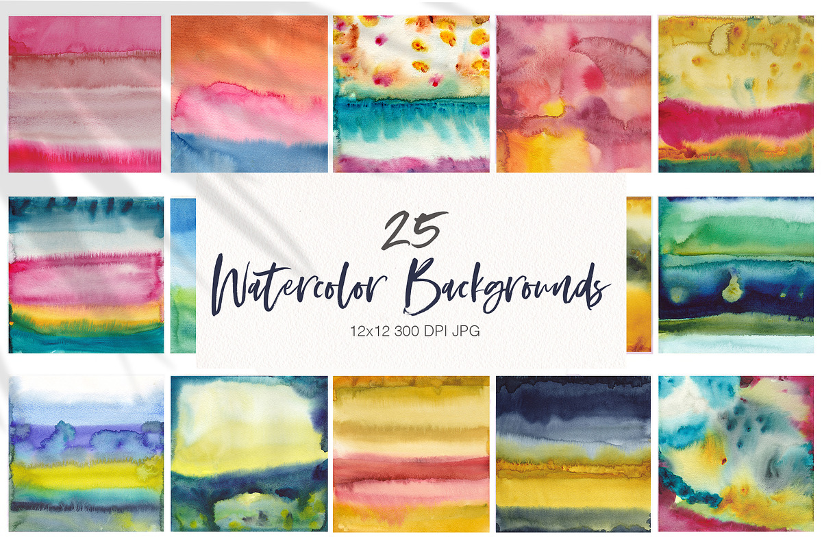 25  Abstract Watercolor Backgrounds, a Texture Graphic by Sweet Fig (Photo 1 of 10)