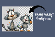 Watercolor Funny cat clipart, an Illustration by Designworld (Thumbnail 2 of 5)