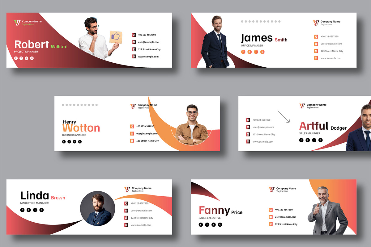 Corporate Email Signature Design, a Social Media Template by MightyDesign (Photo 1 of 5)