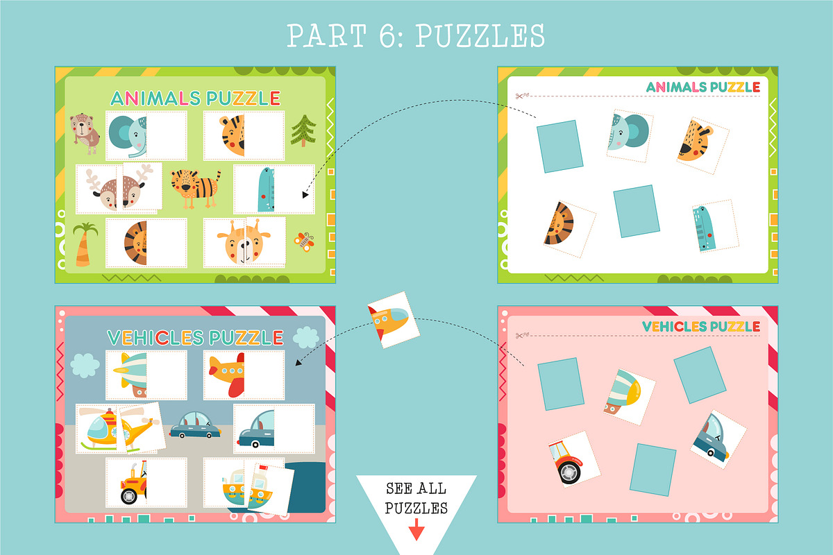 Kids Activities Cut and Glue 2-5 age, an Education Illustration by Nursery Art (Photo 7 of 9)