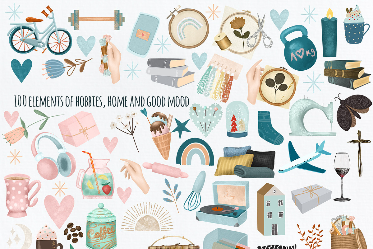 Self care, hobby, home & good mood, a Decorative Illustration by Skliarova (Photo 3 of 14)