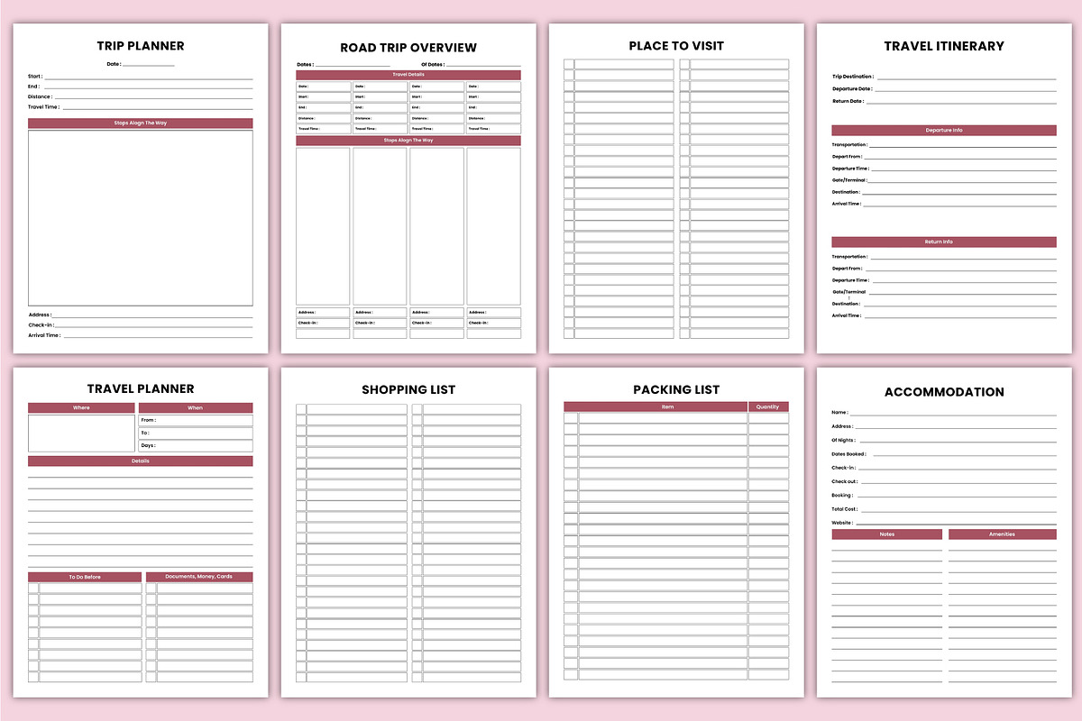 2026 Travel Journey Canva Kdp, a Stationery Template by Mustafiz (Photo 6 of 8)