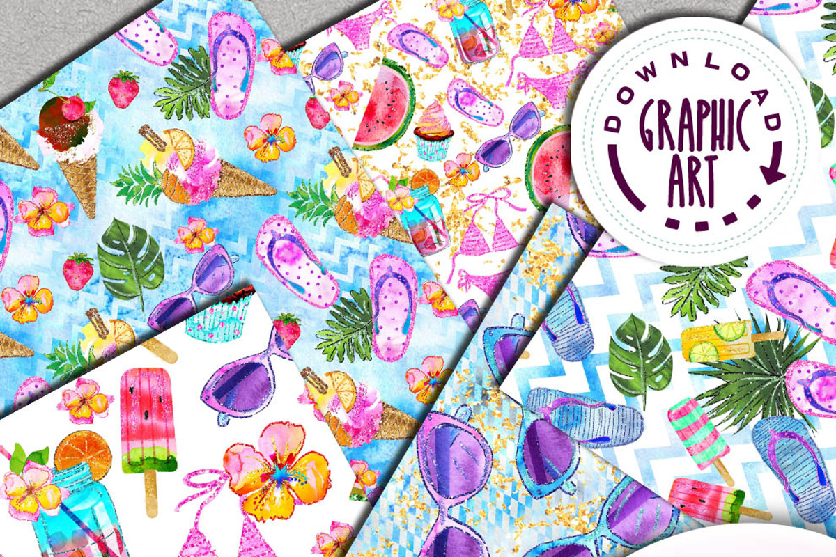 Summer Party Seamless pattern, a Pattern Graphic by Download Graphic Art (Photo 5 of 10)