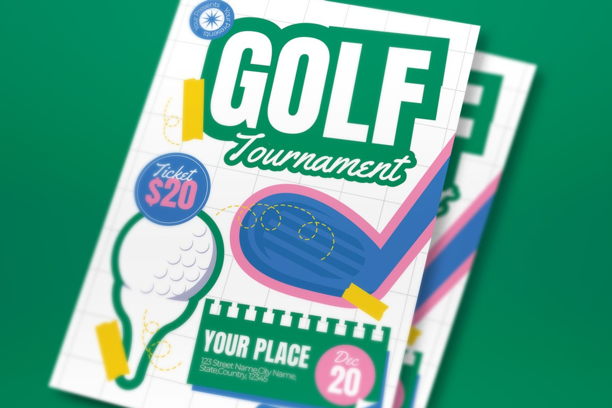 White Golf Tournament Flyer Set, a Flyer Template by graphicook (Photo 2 of 3)