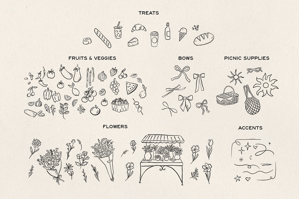 Farmer's Market Hand Drawn Elements, an Illustration by Claire Emery Designs (Photo 4 of 5)