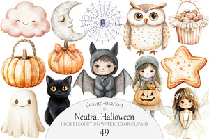 Neutral Halloween Clipart, an Illustration by Design Market