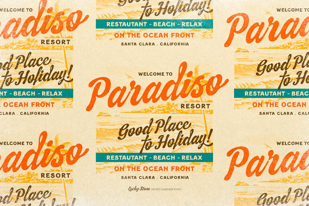 Lucky Stone - Vintage Summer Font, a Script Font by ikiiko (Photo 2 of 7)