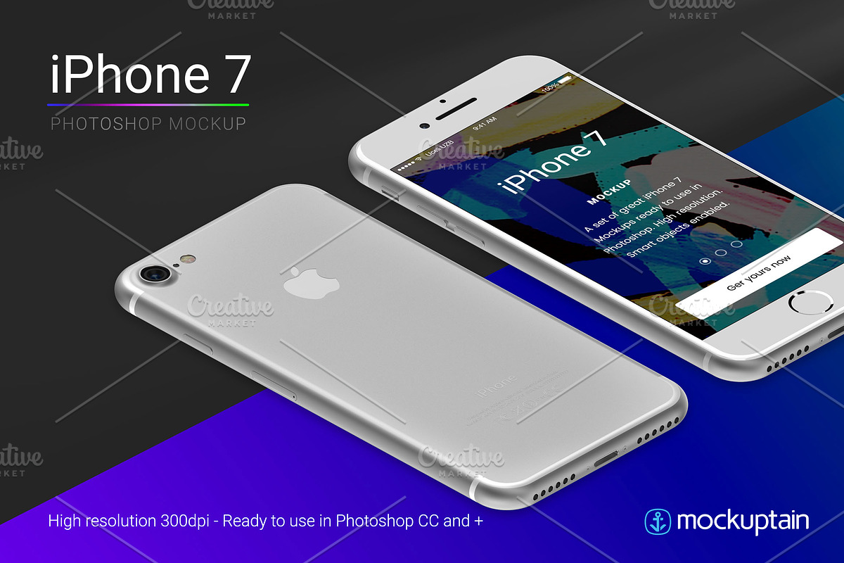 Iphone 7 Mockup Isometric White, an iPhone Mockup by mockuptain (Photo 3 of 7)