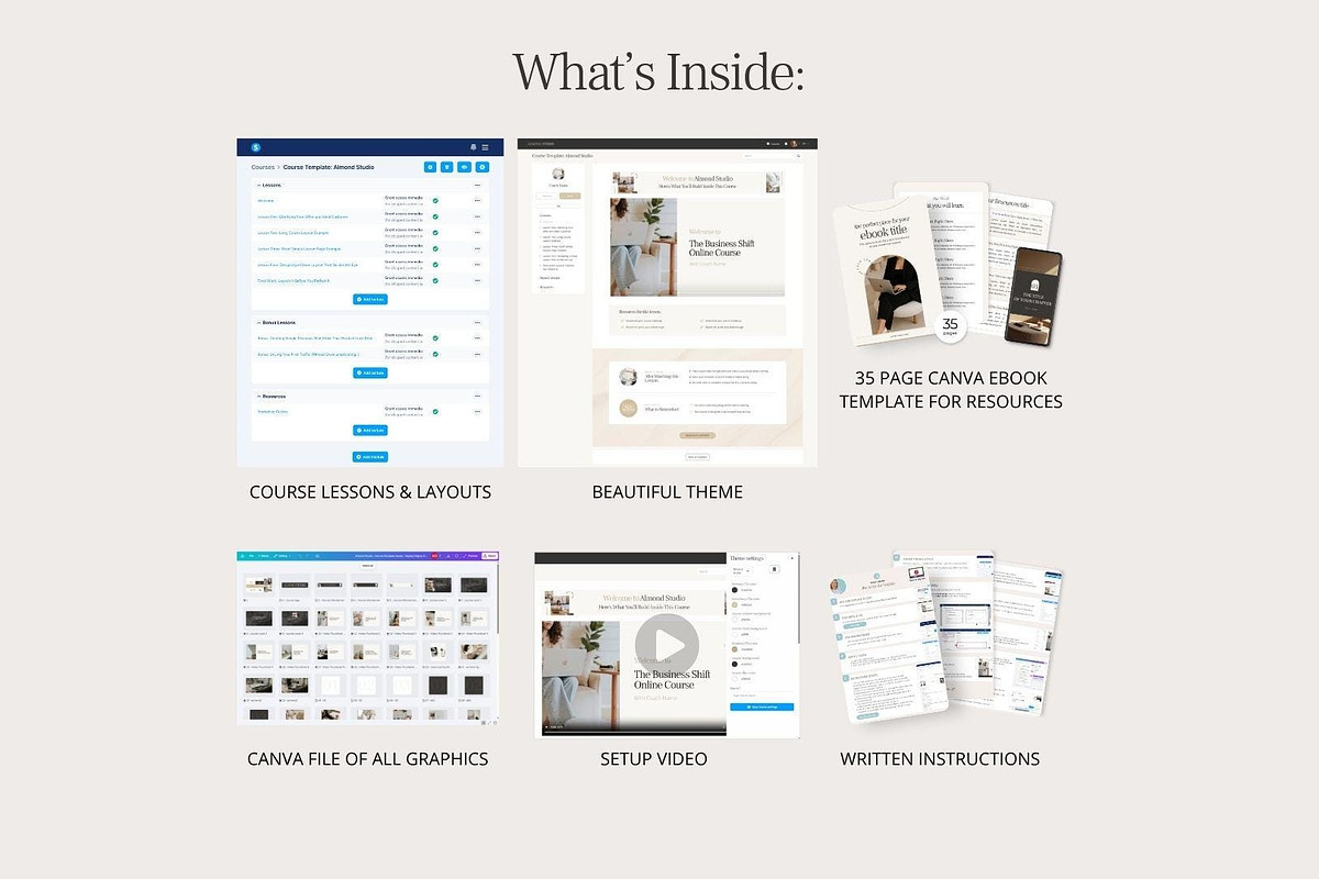 Systeme.io Almond Studio Course Port, a Landing Page Template by Hayley's Digital Hub (Photo 3 of 10)