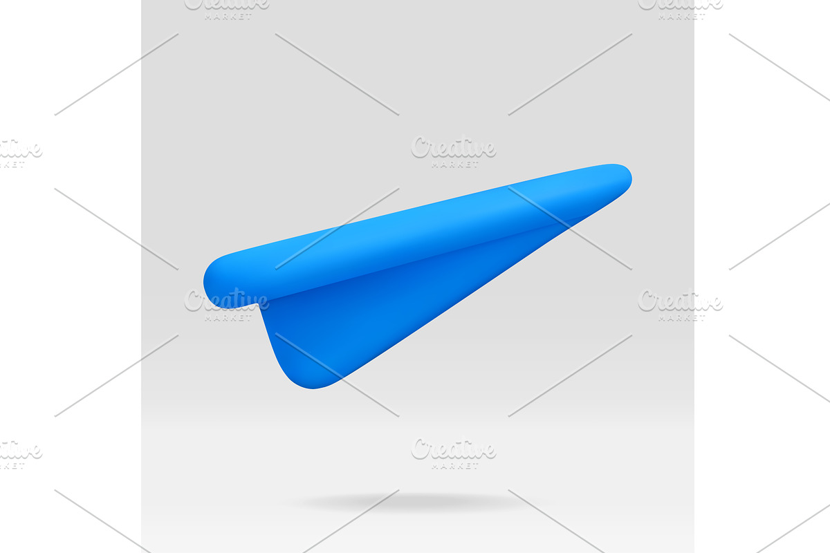 Blue paper airplane in flight, a Technology Illustration by Abscent