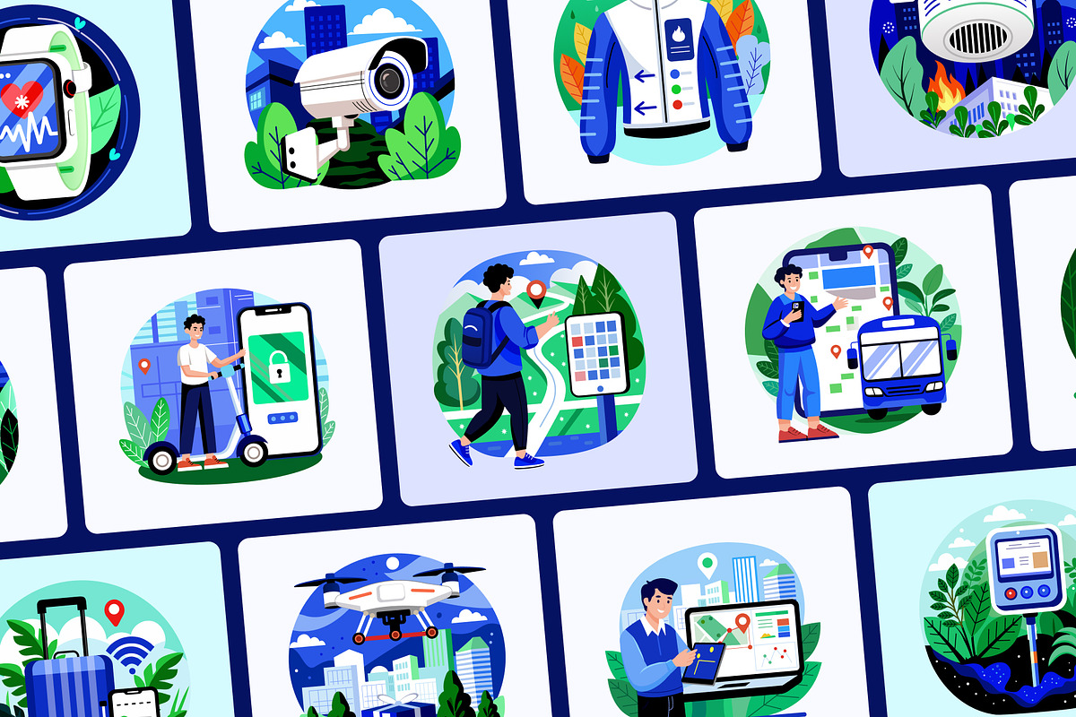 IOT Illustration Set, a Technology Illustration by Prosymbols (Photo 5 of 9)