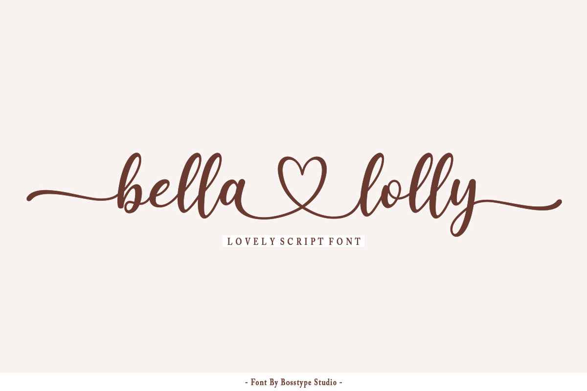 Bella Lolly, a Script Font by Bosstype Studio (Photo 1 of 8)