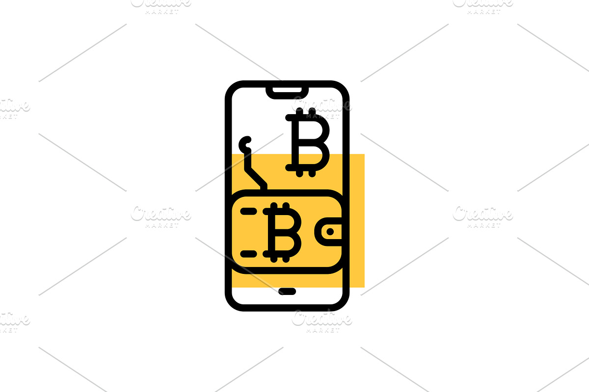 Cryptocurrency wallet color line, an Illustration by Backwoods_studio