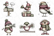 Whimsical Winter Bird Clipart, an Illustration by DreamPrint404 (Thumbnail 4 of 7)