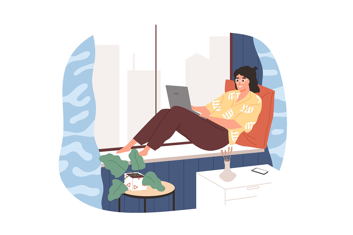 Remote and freelance relaxed work, a Person Illustration by Good Studio (Photo 8 of 10)