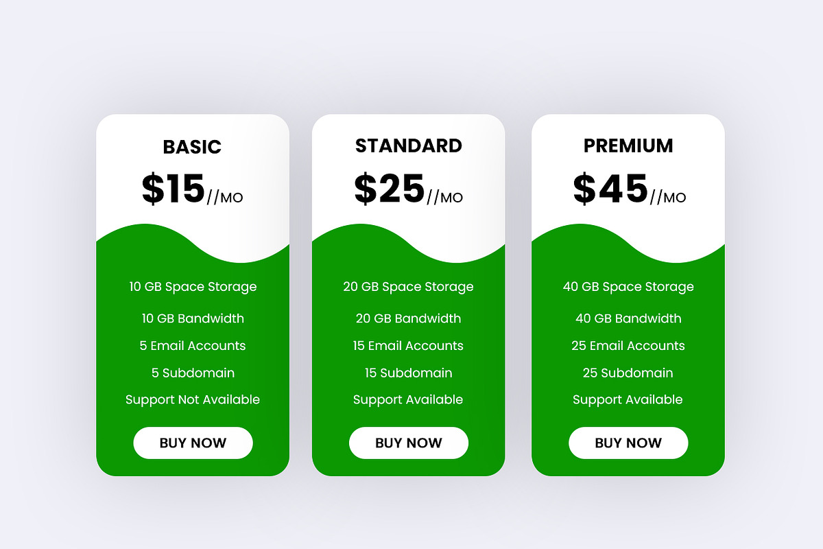 Clean Pricing Tables, a Templates & Theme by Youme Techworld (Photo 3 of 4)