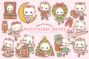 Ballerina Cat Nutcracker clipart, an Animal Illustration by Blumensdiary