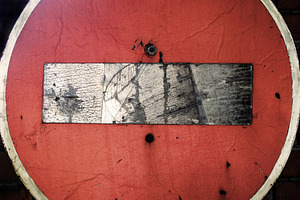 Grunge stop road sign, a Photo by saiko3p