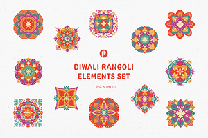 Diwali Rangoli Elements Set, an UI Kit Template by peterdraw