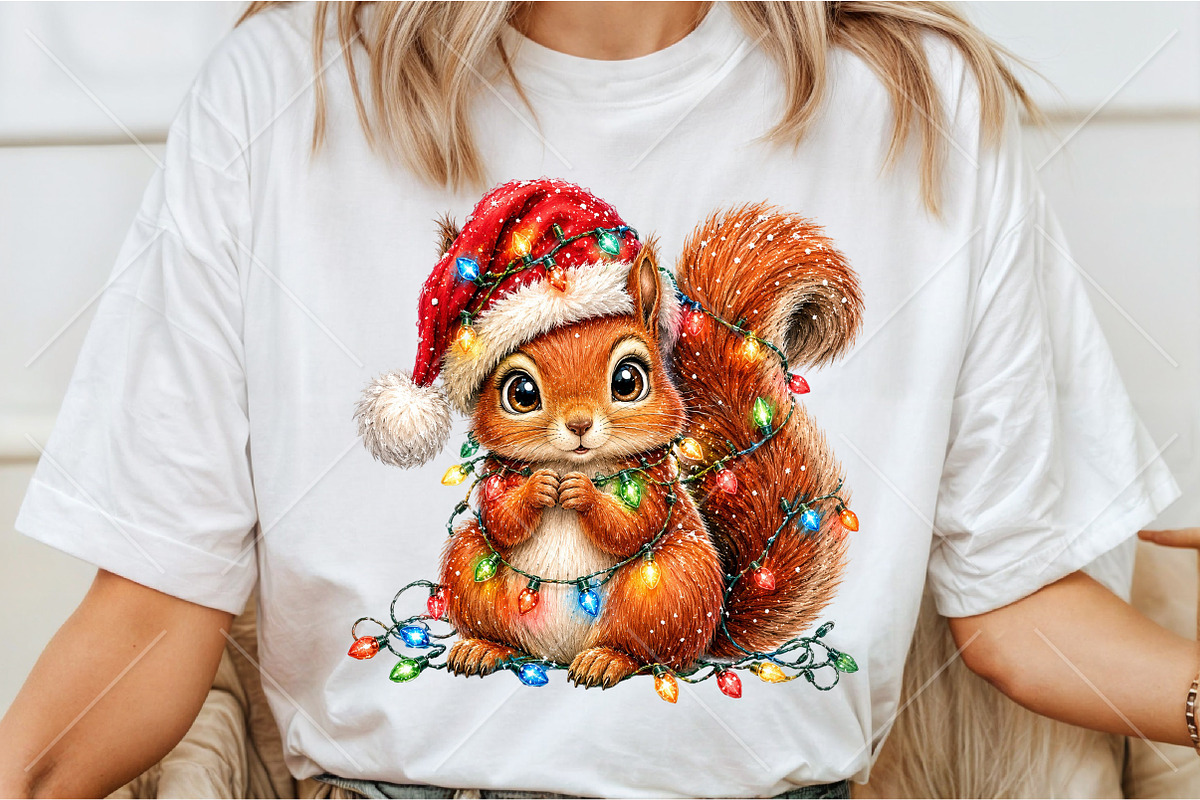 Christmas Squirrel Clipart PNG, a Seasonal Illustration by Canvas Craft (Photo 3 of 6)