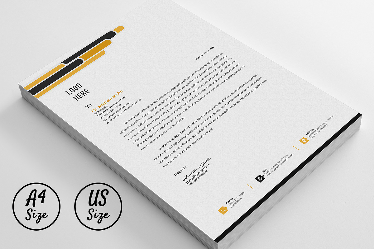 Letterhead Ms Word Google Docs Pages, a Stationery Template by Tbunny (Photo 4 of 5)
