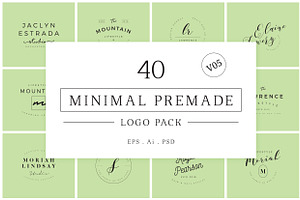 Minimal Premade Logo Bundle V05