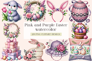 Pink and Purple Easter Sublimation, an Illustration by DreamArtGraphic