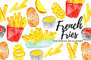 Watercolor french fries clip, a Food Illustration by Writelovely (Thumbnail 1 of 2)