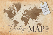 Vintage map Element Set, a Texture Illustration by LeiaSW (Thumbnail 1 of 6)