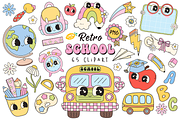Retro School PNG Clipart Bundle, a Seasonal Illustration by LemonDesign (Thumbnail 1 of 9)