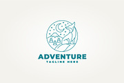 fox with mountains line art logo, a Branding & Logo Template by Blazybone (Thumbnail 2 of 2)