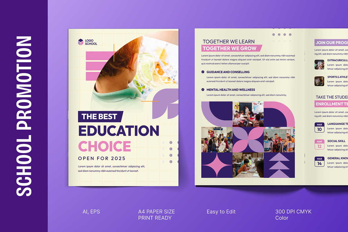 School Promotion Bifold Brochure, a Brochure Template by MMPixelCraft (Photo 1 of 4)