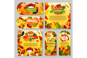 Autumn Holiday Gift Tag, Thanksgiving Poster Set