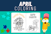 Spring Coloring Pages - April Theme, a Templates & Theme by Premium Digital Templates (Thumbnail 2 of 3)
