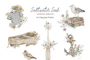 SALTWATER SOUL watercolor clipart, a Decorative Illustration by long summer (Thumbnail 3 of 15)