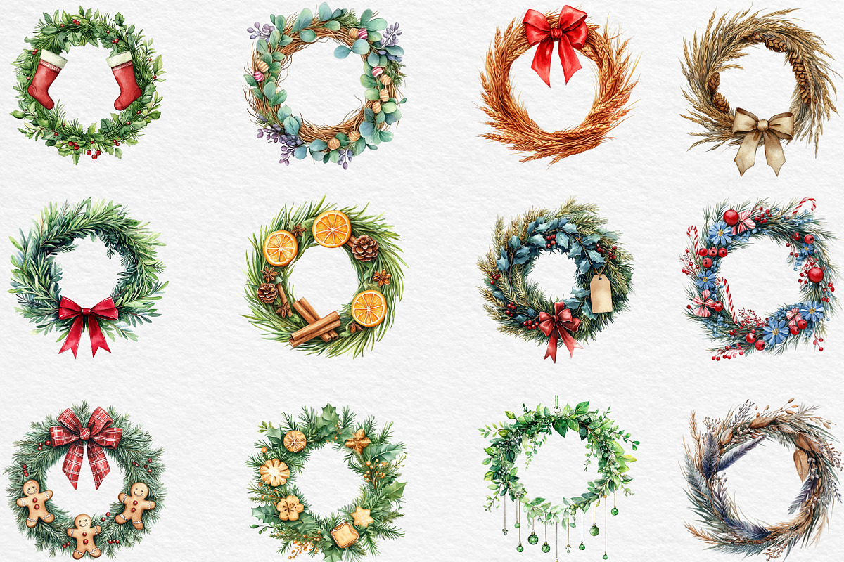 Grass Wreath Christmas Sublimation, an Illustration by Black Bird Studio (Photo 5 of 6)